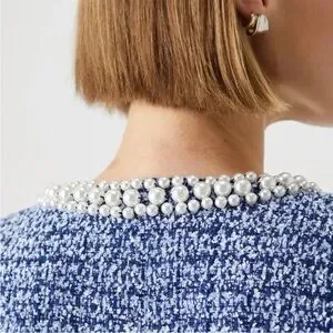 kate spade | Jackets & Coats | Kate Spade Pearl Jewel Collar Tweed